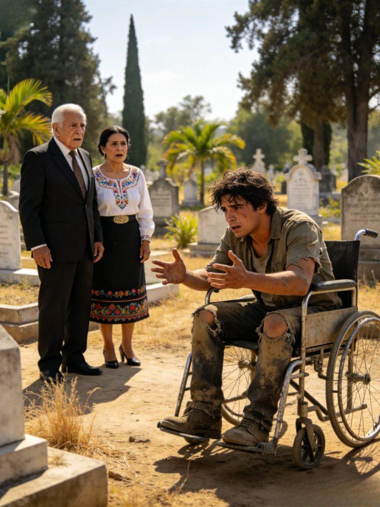 “¡MAMÁ, PAPÁ… SIGO VIVO!” — GRITÓ EL MENDIGO FRENTE A LA TUMBA… Y LO QUE PASÓ DESPUÉS NADIE LO ESPERABA