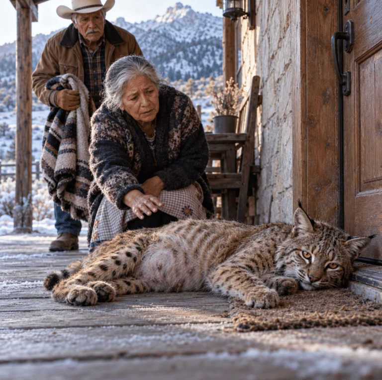 UNA LINCE ROJA EMBARAZADA APARECIÓ MORIBUNDA FRENTE A NUESTRA PUERTA Y DIO A LUZ ESA MISMA NOCHE; SEMANAS DESPUÉS, UN VETERINARIO PASÓ UN ESCÁNER POR SU CUELLO Y DESCUBRIÓ POR QUÉ HABÍA ELEGIDO PRECISAMENTE NUESTRA CASA