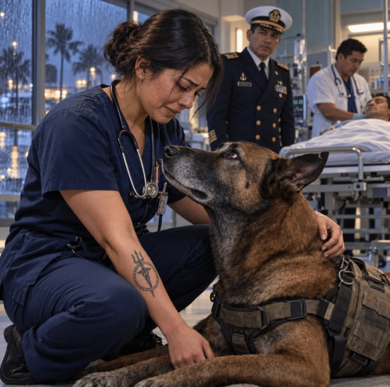 Me arremangué frente al perro militar que impedía atender a su guía, y el comandante reconoció mi tatuaje